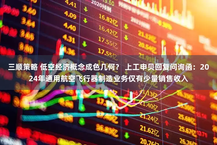 三顺策略 低空经济概念成色几何？ 上工申贝回复问询函：2024年通用航空飞行器制造业务仅有少量销售收入