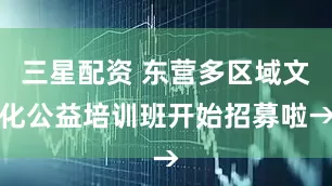 三星配资 东营多区域文化公益培训班开始招募啦→