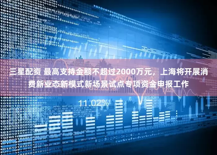 三星配资 最高支持金额不超过2000万元，上海将开展消费新业态新模式新场景试点专项资金申报工作